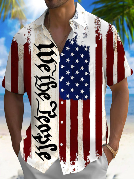 men's patterned sweater shirt front view Independence Day