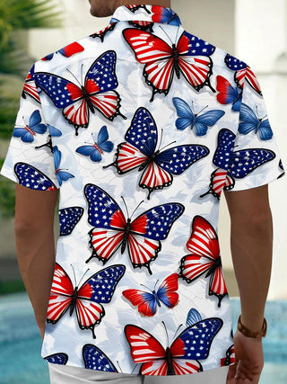 men's nature print shirt back view