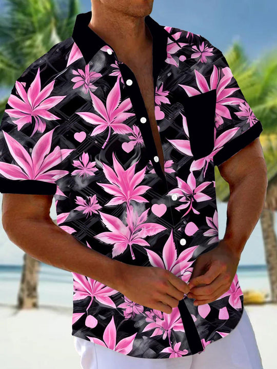 men's Hawaiian shirt front view tropical beach vacation