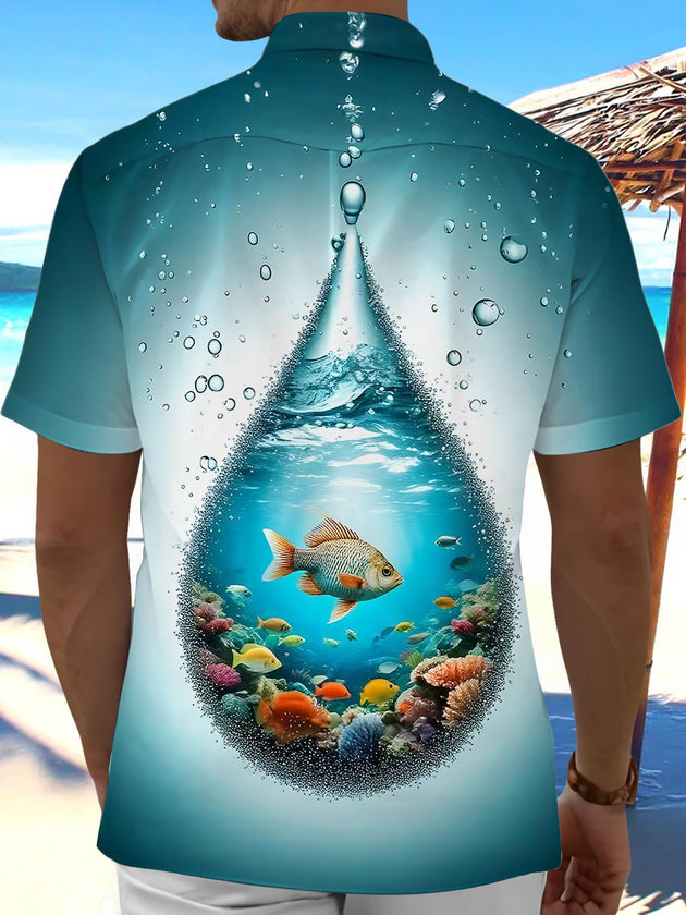 men's aloha shirt back view