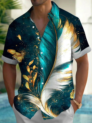 men's abstract print shirt front view