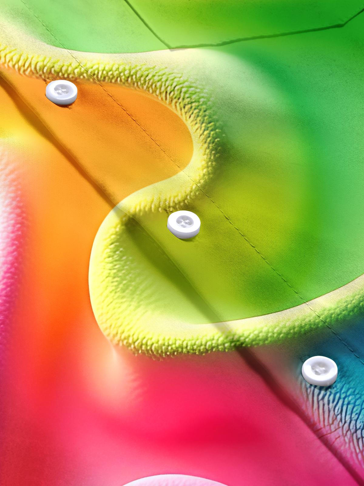 Abstract Gradient Print Men's Pocket Short Sleeve Shirts