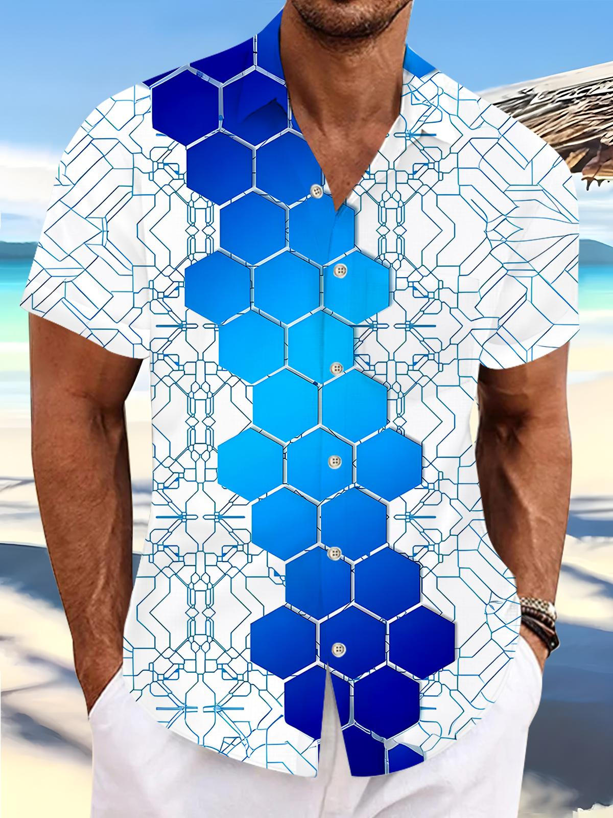 Geometry Men's Pocket Short Sleeve Shirts