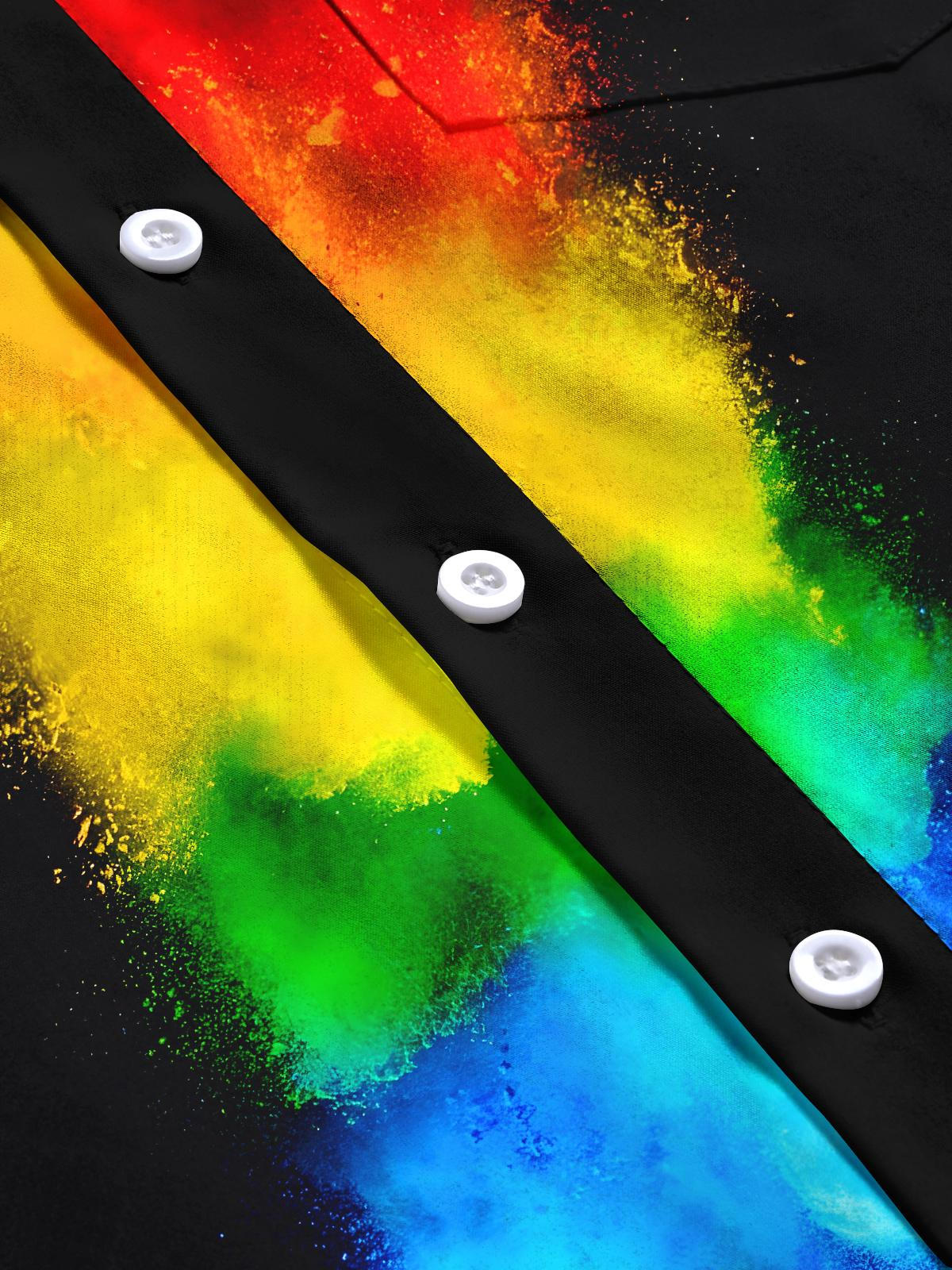 Tie Dye Men's Pocket Short Sleeve Shirts