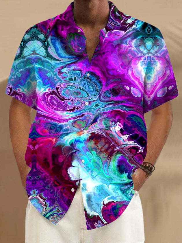men's abstract print shirt front view