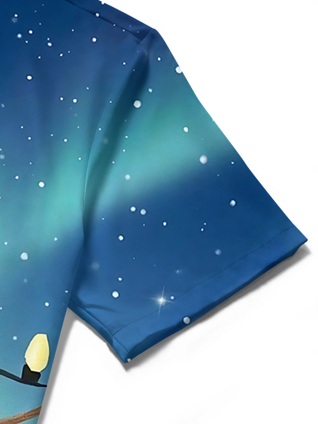 men's Christmas shirt close-up short sleeve