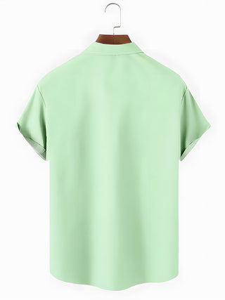 Men's short sleeve floral shirt back view