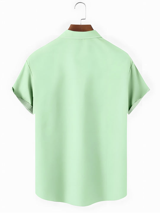 Men's short sleeve floral shirt back view
