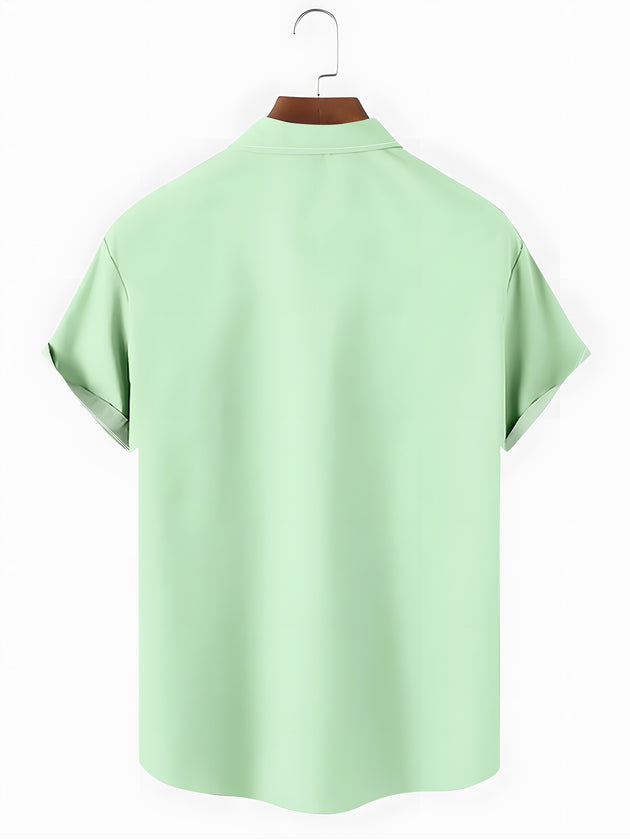 Men's short sleeve floral shirt back view