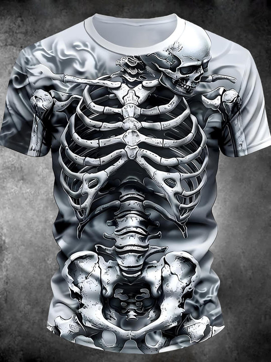 men's skull print graphic t-shirt front view