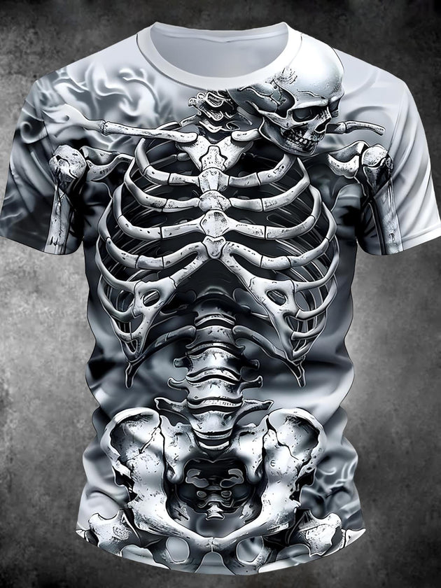 men's skull print graphic t-shirt front view