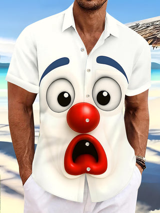 Men's funny pocket short sleeve shirt front view