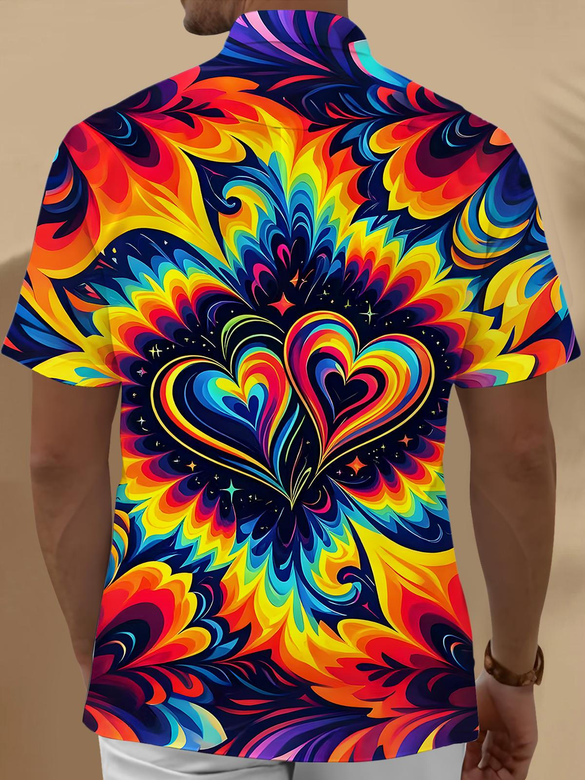 Heart Men's Pocket Short Sleeve Shirts