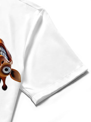 men's printed shirt close-up short sleeve