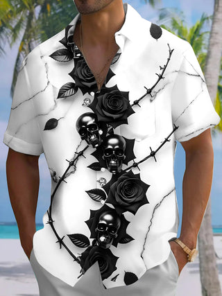 men's floral shirt front view