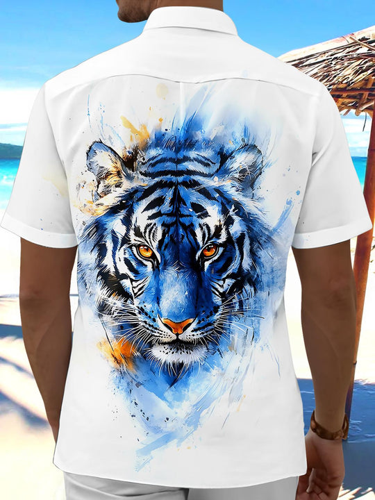 Tiger Men's Pocket Short Sleeve Shirts