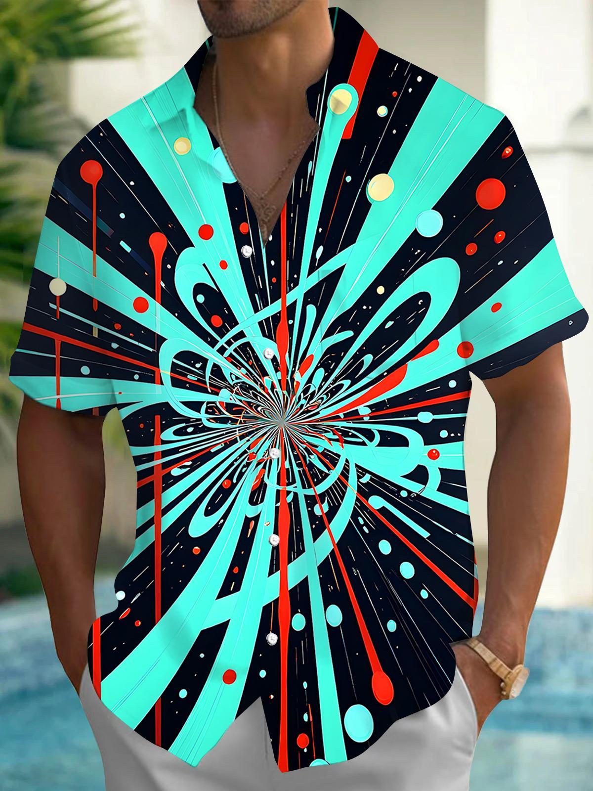 Tie Dye Men's Pocket Short Sleeve Shirts