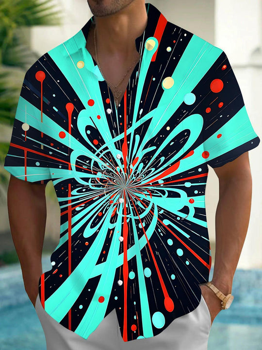 Tie Dye Men's Pocket Short Sleeve Shirts