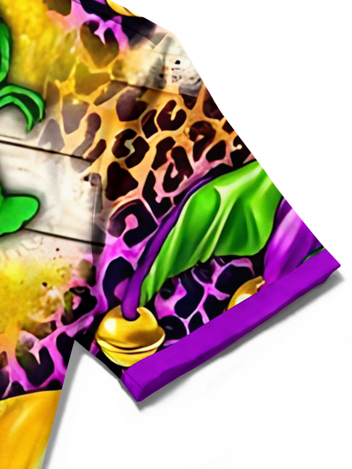 Mardi Gras Print Men's Pocket Short Sleeve Shirts