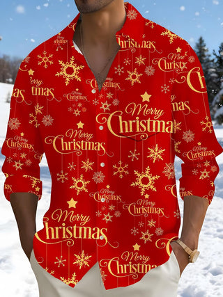 men's Christmas shirt front view holiday party