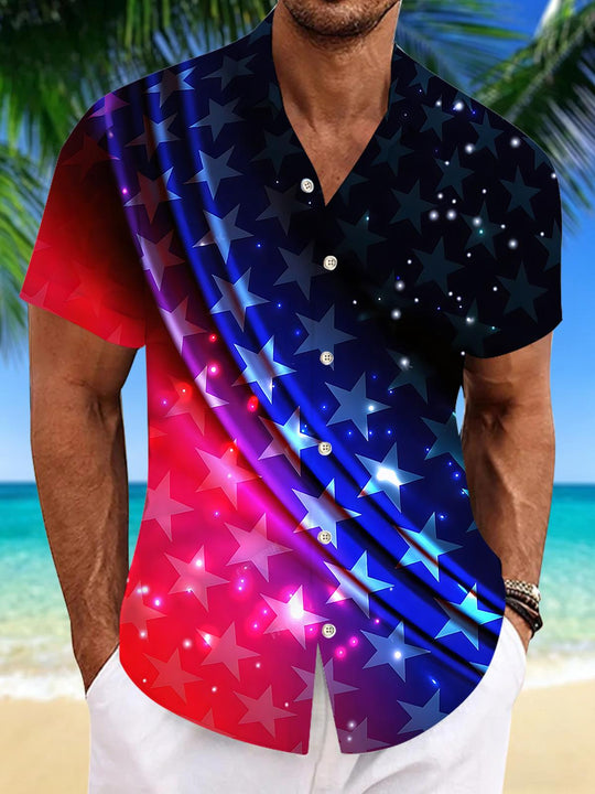 Independence Star Men's Pocket Short Sleeve Shirts