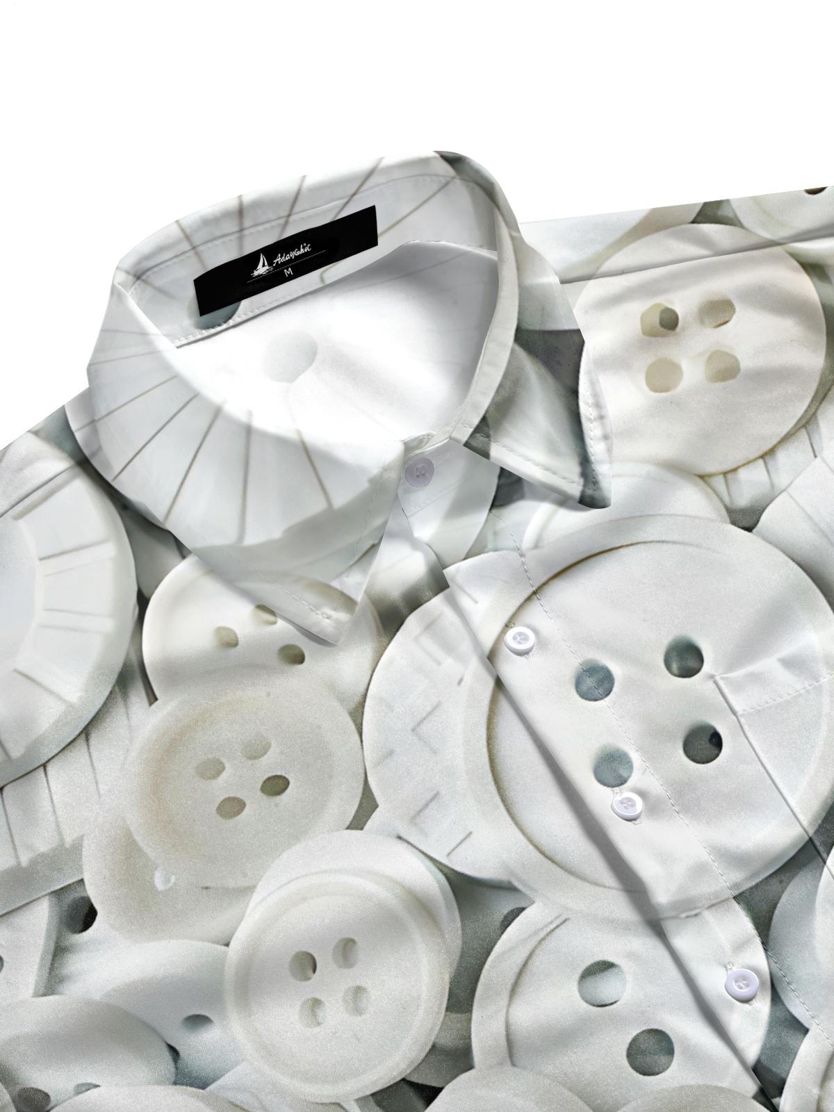 Button Print Men's Pocket Short Sleeve Shirts