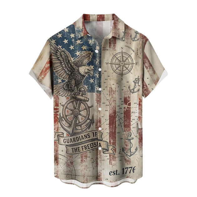 men's Hawaiian shirt Independence Day view 10