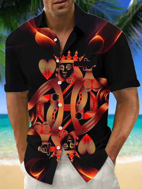 Poker Men's Pocket Short Sleeve Shirts