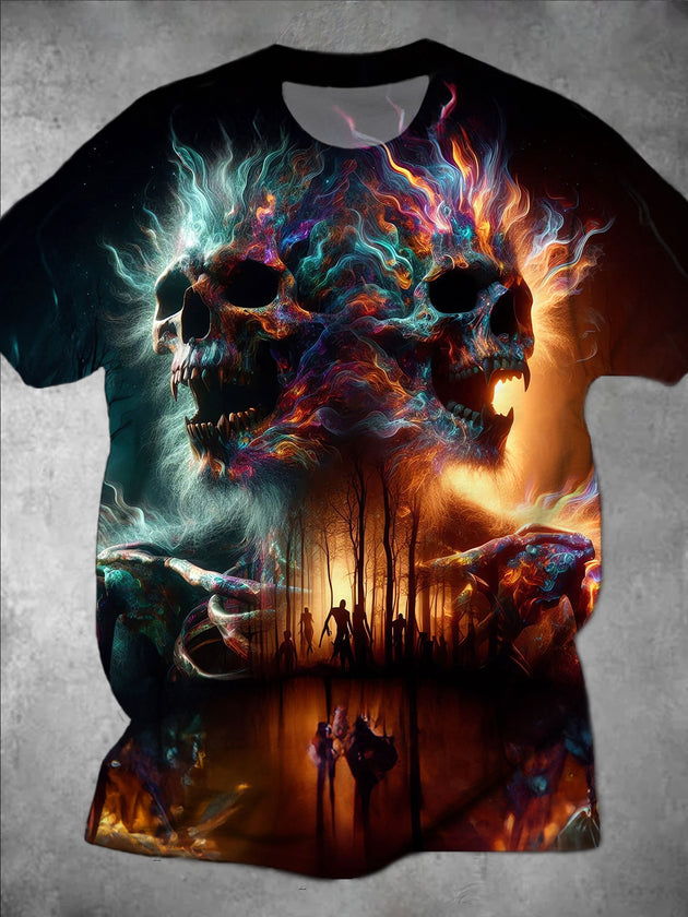 men's skull print graphic t-shirt front view