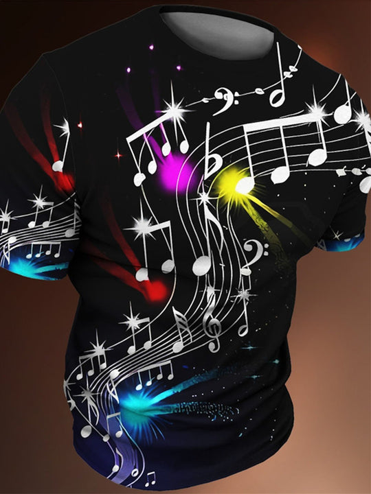 men's music print shirt front view