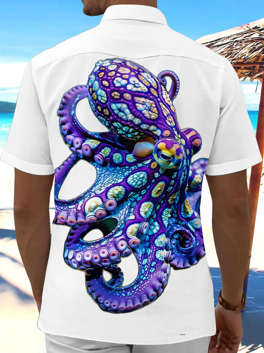 men's aloha shirt back view