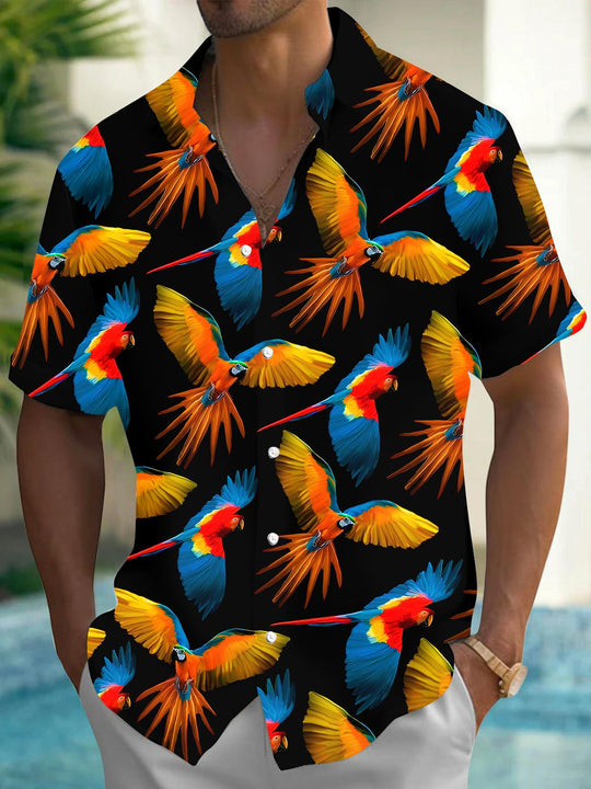 men's Hawaiian shirt front view tropical beach vacation
