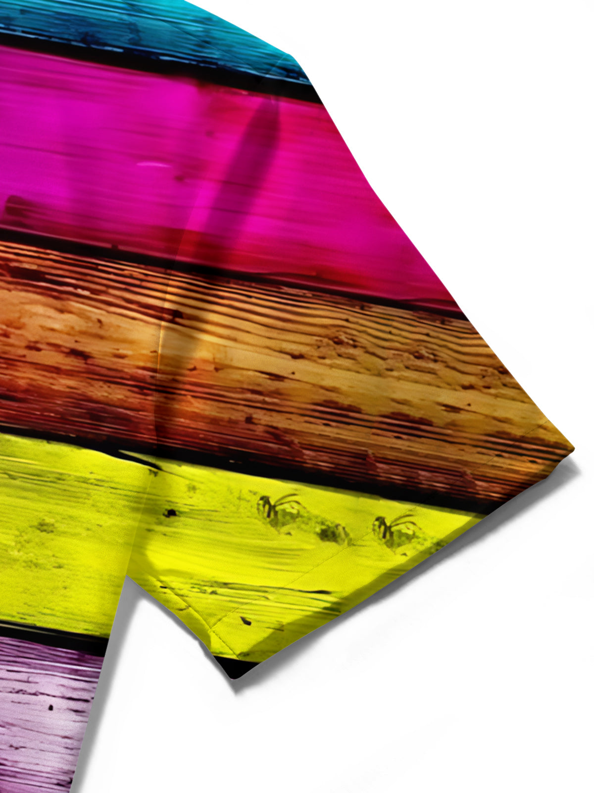 men's colorful printed shirt close-up short sleeve