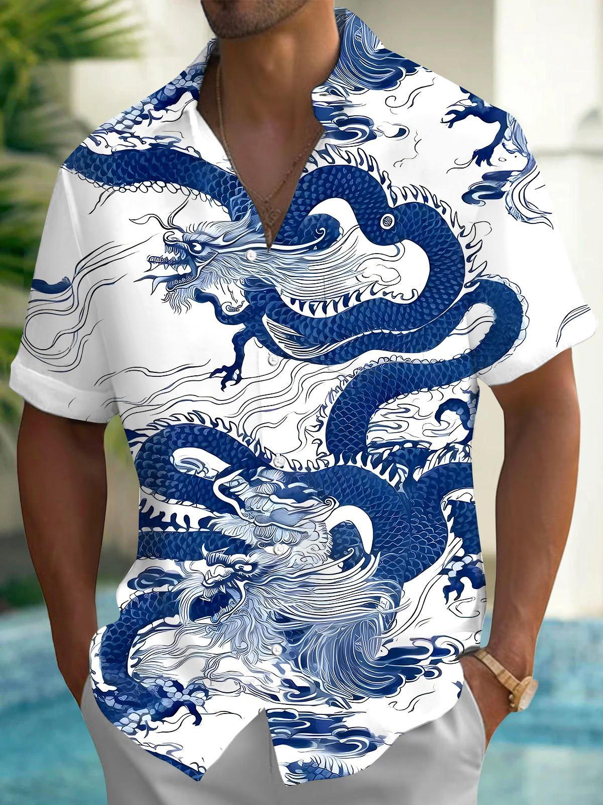 Dragon Men's Pocket Short Sleeve Shirts