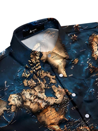men's classic print shirt side view