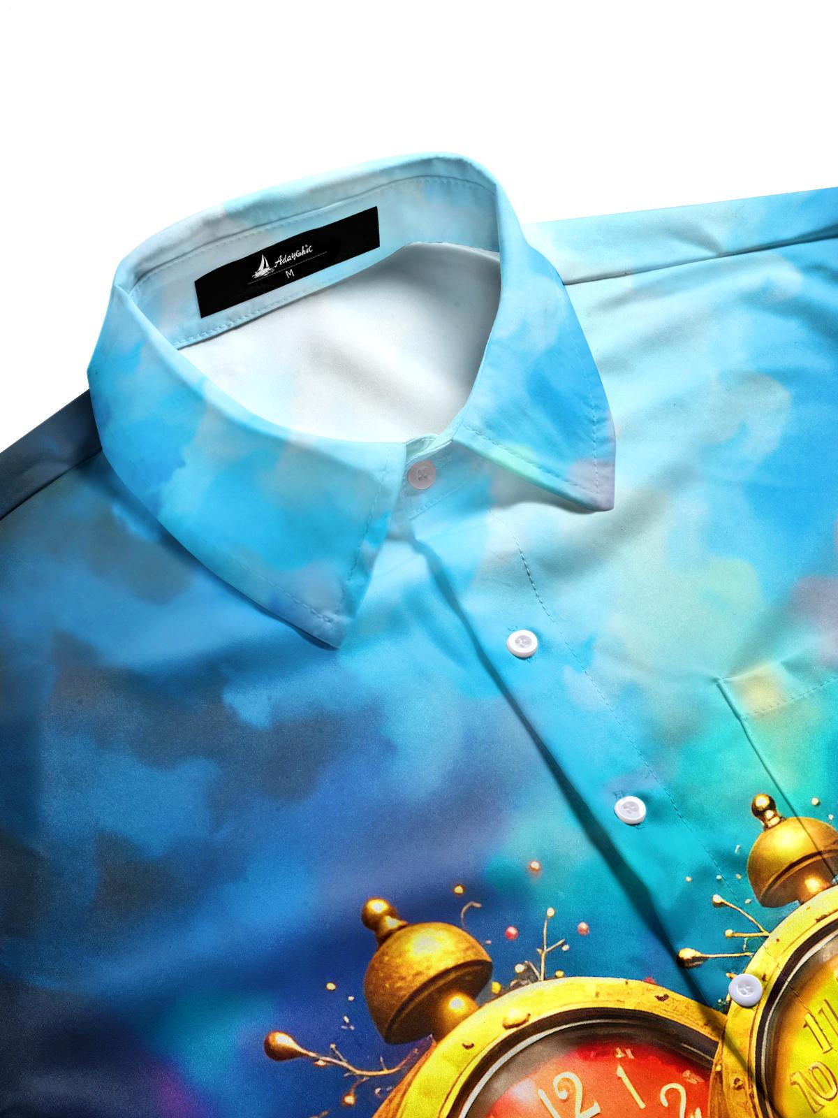 Clock Men's Pocket Short Sleeve Shirts