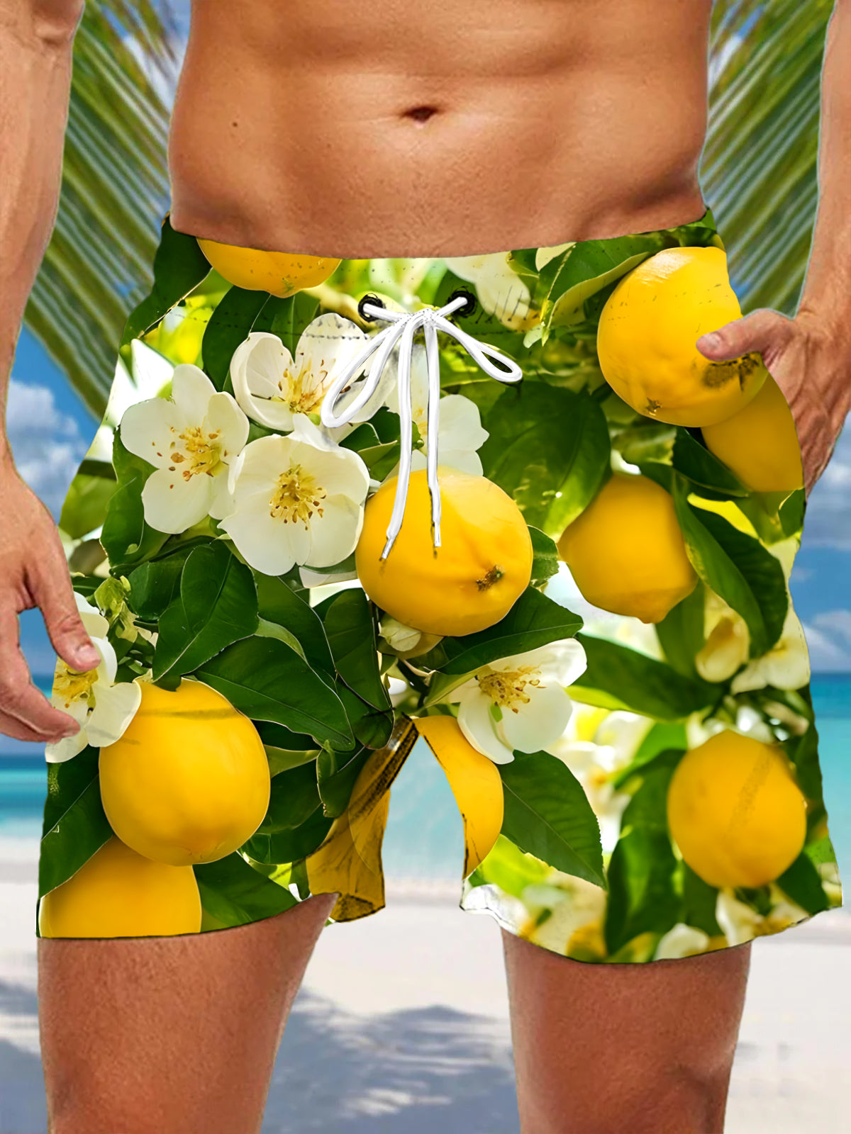 Lemon Men's Print Pocket Shorts