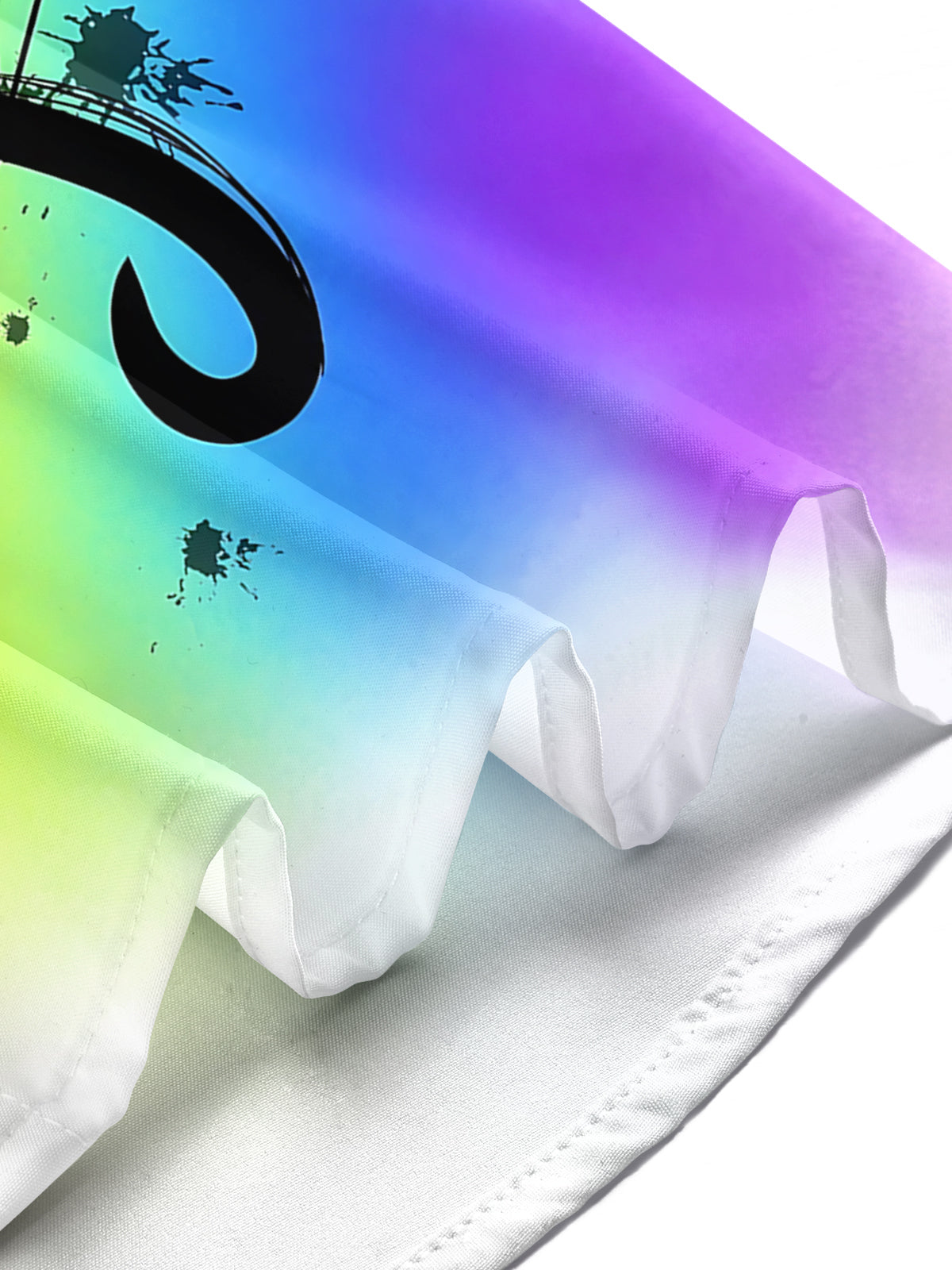 Gradient Note Print Men's Pocket Short Sleeve Shirts