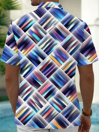 Men's tie dye pocket short sleeve shirt back view