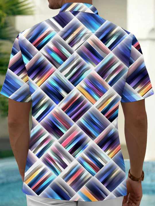 Men's tie dye pocket short sleeve shirt back view
