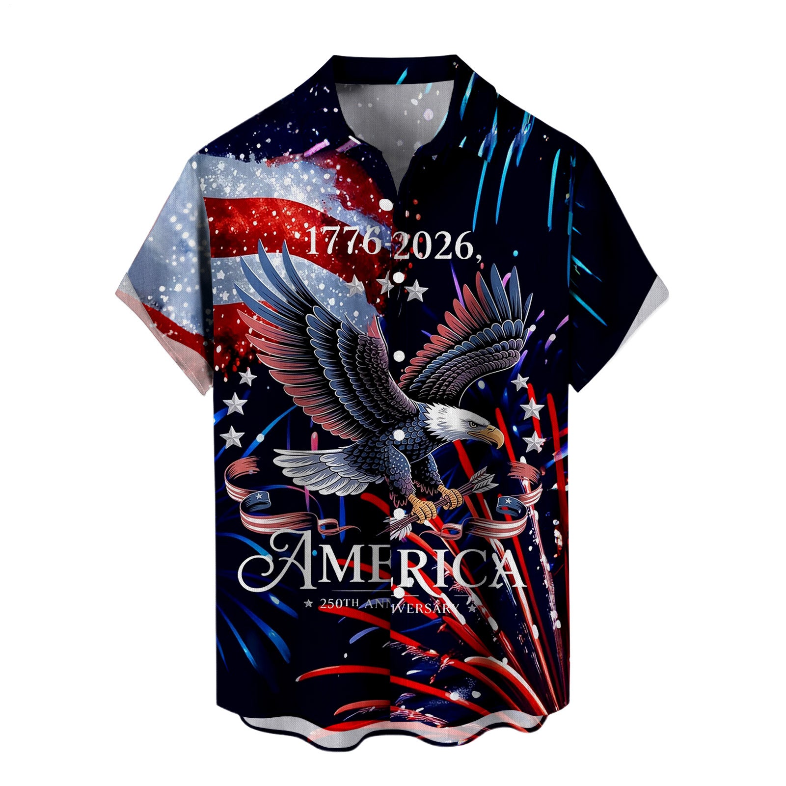 men's red button up shirt Independence Day view 10