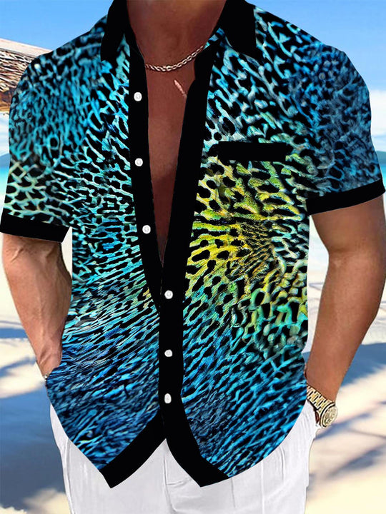 men's Hawaiian shirt front view tropical beach vacation