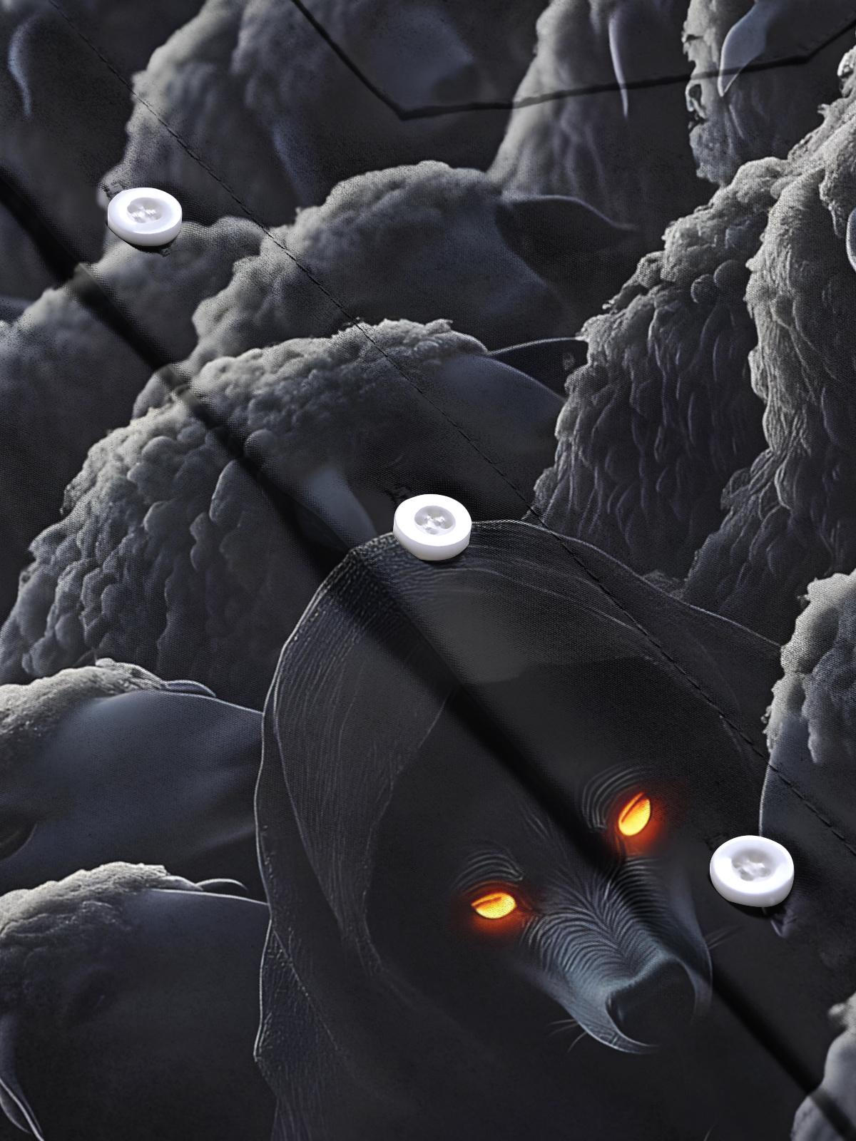 Animal Print Men's Pocket Short Sleeve Shirts