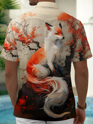 men's flower print shirt back view