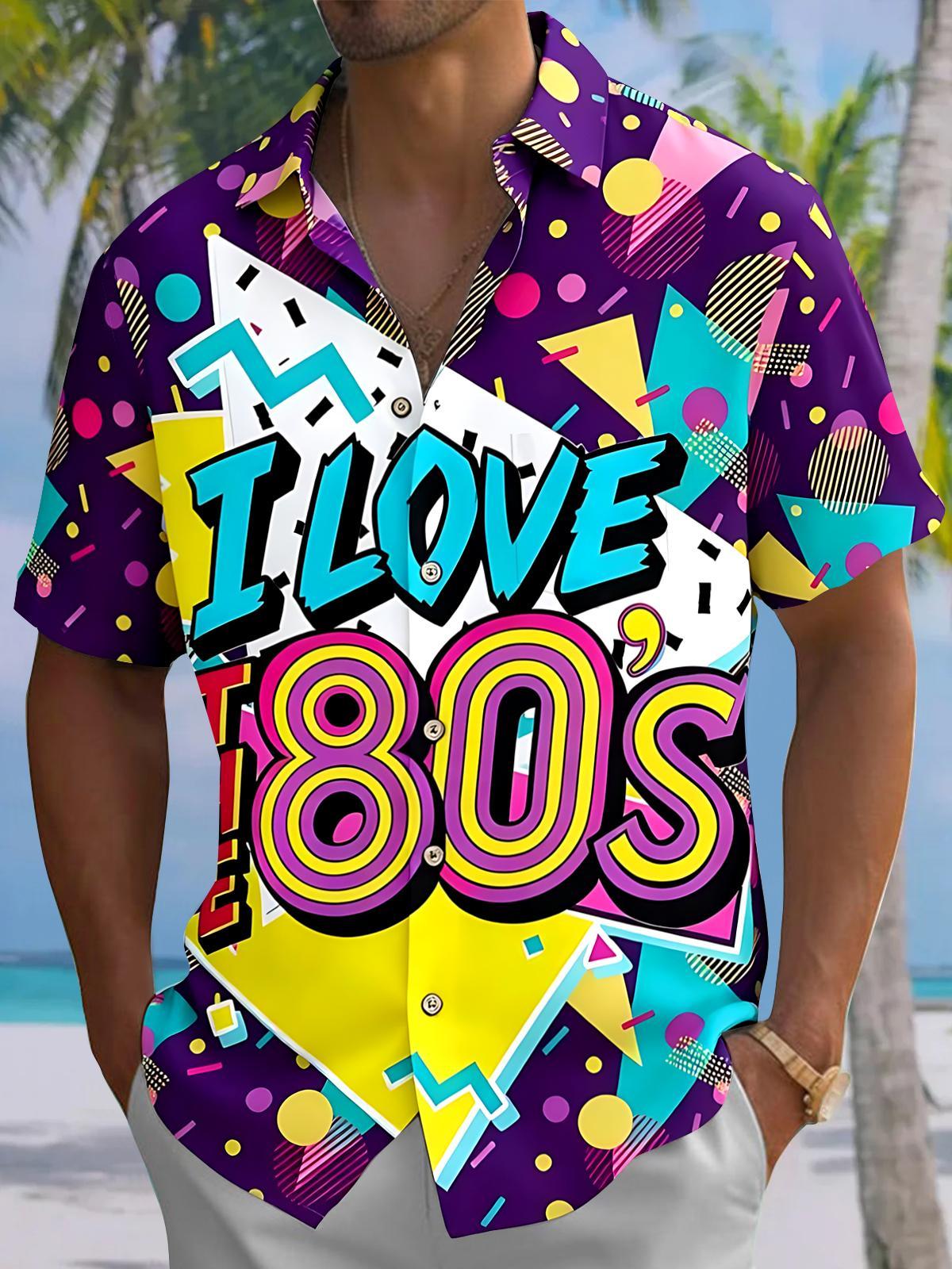 I Love The 80S Men's Pocket Short Sleeve Shirts