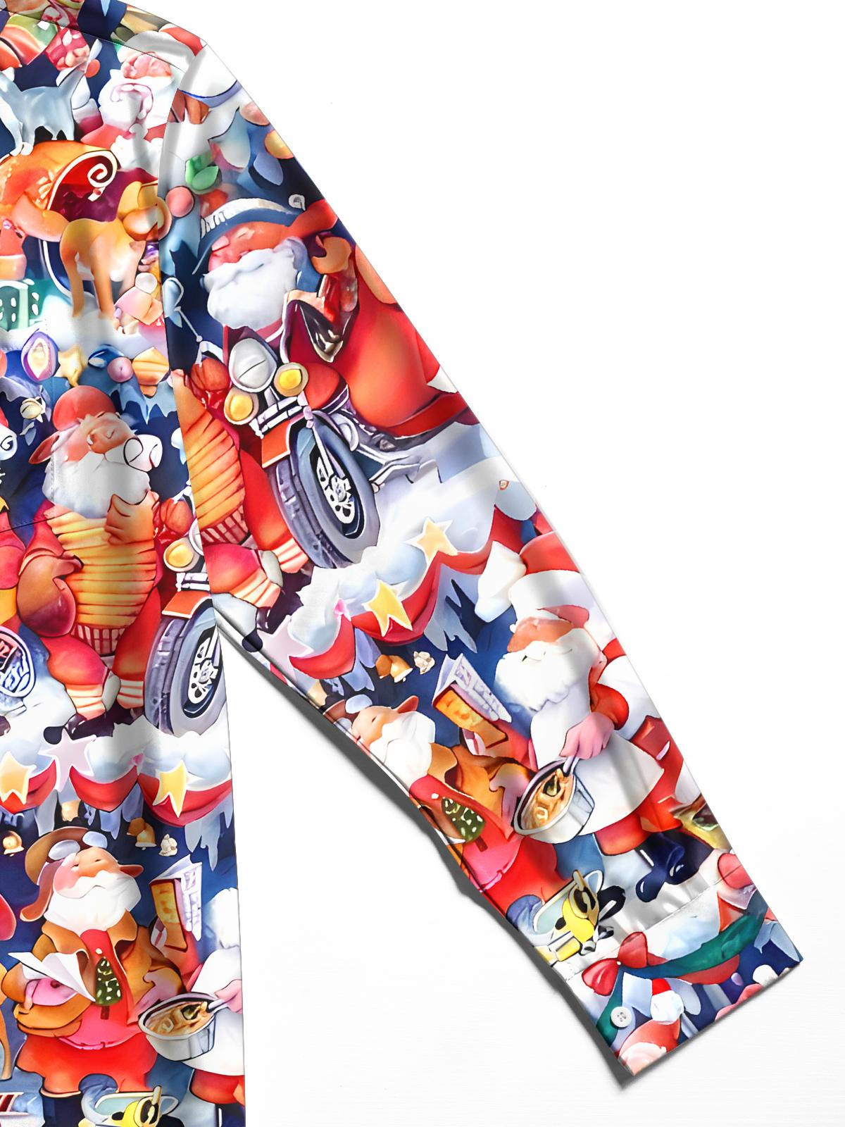 Santa Claus Men's Pocket Long Sleeve Shirts