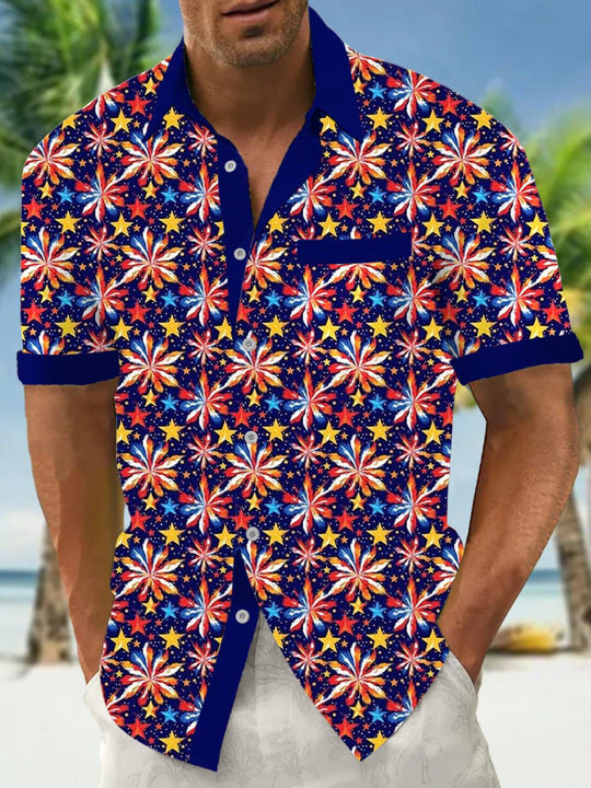 men's patterned sweater shirt front view Independence Day