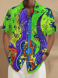 Guitar Art Men's Pocket Short Sleeve Shirts