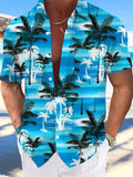 Coconut Tree Men's Pocket Short Sleeve Shirts