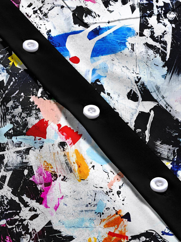 men's tie dye short sleeve flat lay shirt
